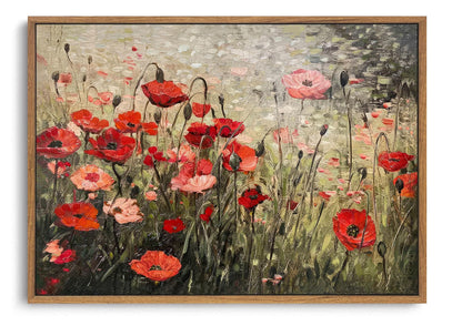 OIQArtOIQ Framed Vintage Wall Art Country Wildflower Canvas Art Paintings