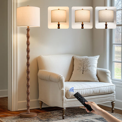 BOBOMOMO 62" Rustic Floor Lamp for Living Room, Retro Farmhouse Floor Lamp Rotary Switch, Resin Standing Lamp for Living Room, Corner, Dining Room, Bedroom, Home Decor