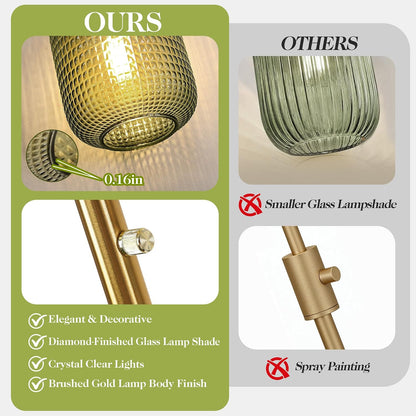 Modern Gold Green Floor Lamps for Living Room, 67" Bedroom Standing Lamp