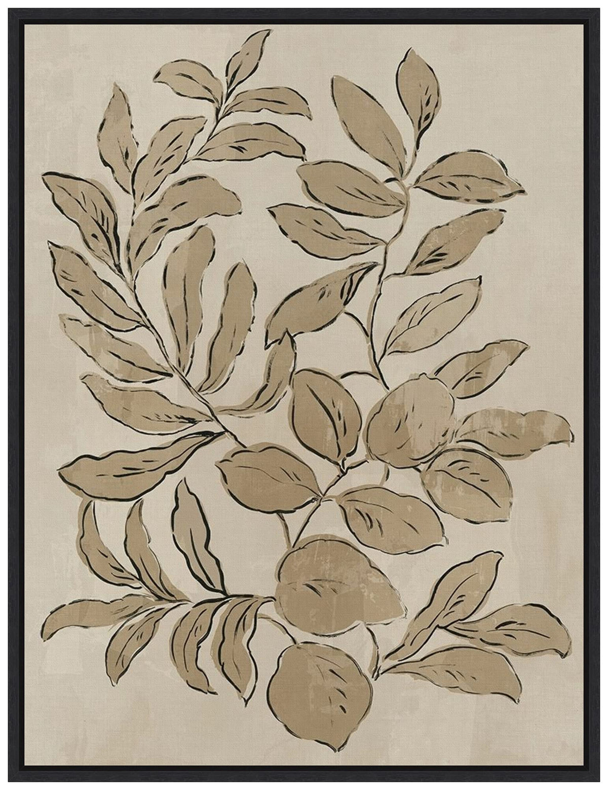 Amanti Art Framed Canvas Wall Art 24x18 Leaves Sketches I by Asia Jensen, Framed Wall Art Canvas, Flowers Artwork, Traditional Decor, Medium Poster Painting for Living Room, Bedroom, Bathroom,