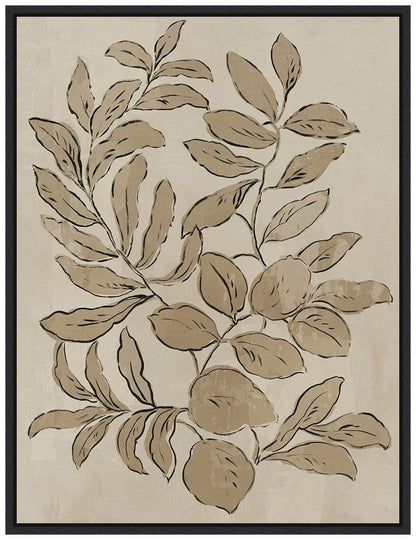 Amanti Art Framed Canvas Wall Art 24x18 Leaves Sketches I by Asia Jensen, Framed Wall Art Canvas, Flowers Artwork, Traditional Decor, Medium Poster Painting for Living Room, Bedroom, Bathroom,