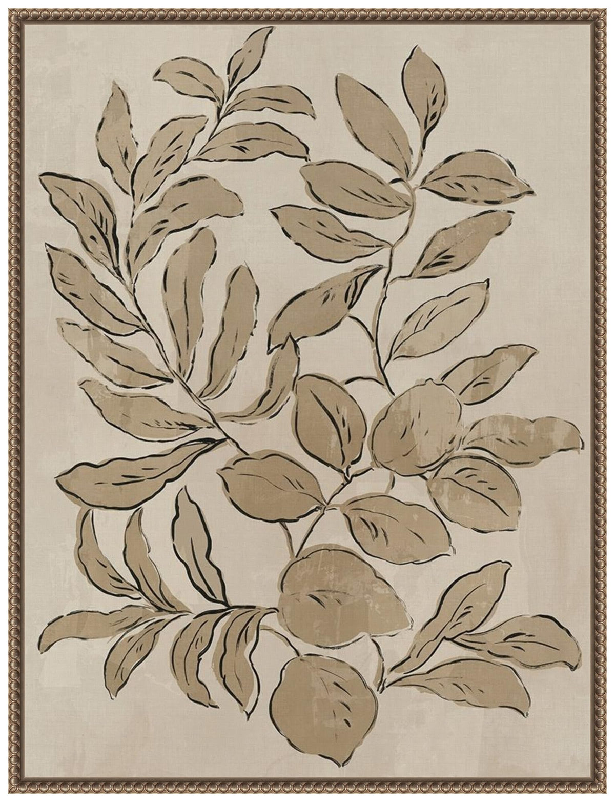 Amanti Art Framed Canvas Wall Art 24x18 Leaves Sketches I by Asia Jensen, Framed Wall Art Canvas, Flowers Artwork, Traditional Decor, Medium Poster Painting for Living Room, Bedroom, Bathroom,