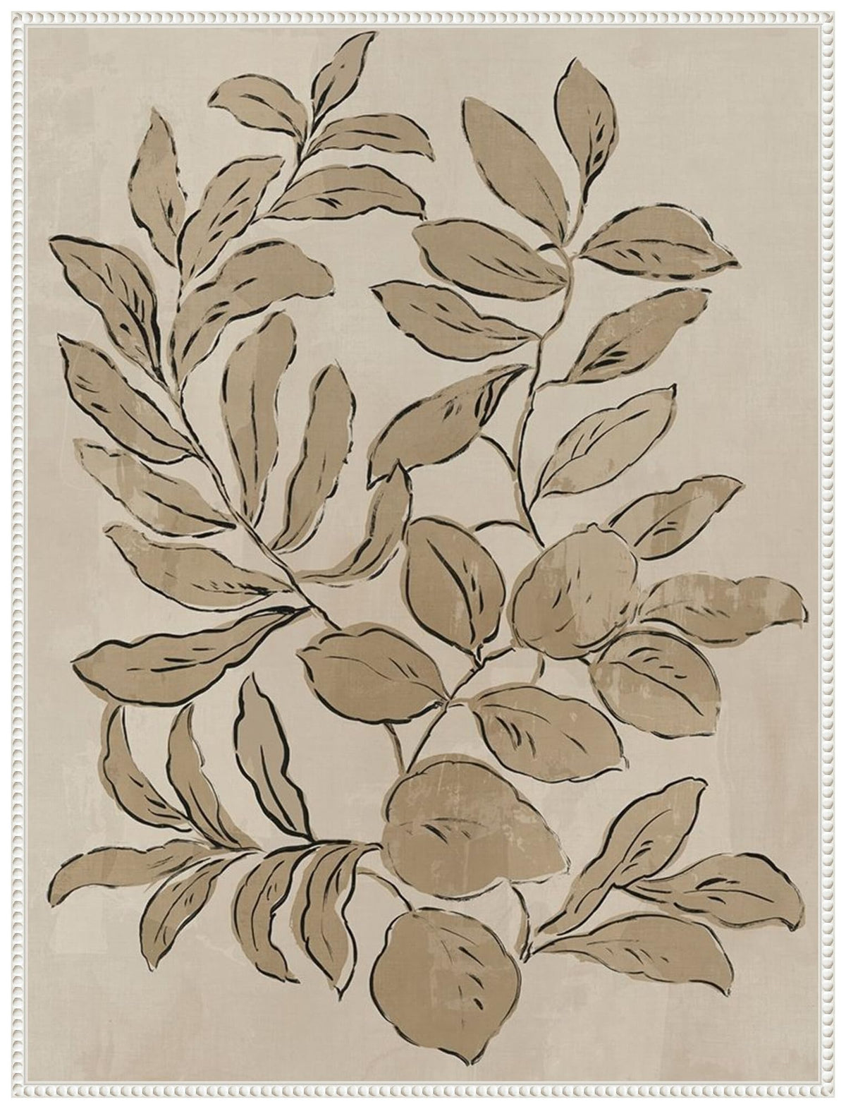 Amanti Art Framed Canvas Wall Art 24x18 Leaves Sketches I by Asia Jensen, Framed Wall Art Canvas, Flowers Artwork, Traditional Decor, Medium Poster Painting for Living Room, Bedroom, Bathroom,