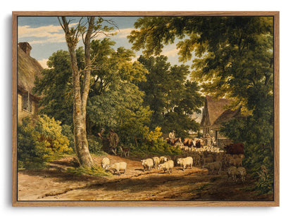 OIQArtOIQ Framed Vintage Wall Art Country Wildflower Canvas Art Paintings