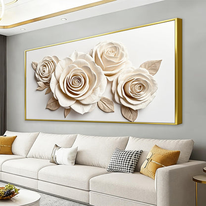 Framed Gold Wall Art for Living Room Tree Of Life Painting Picture 24x48 ln