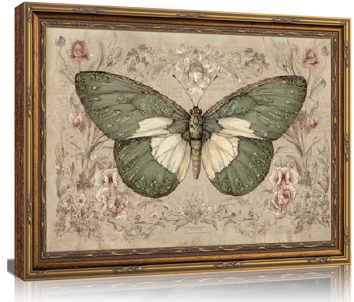 Vintage Gold Framed Birds Wall Art, 9x11 Inch
