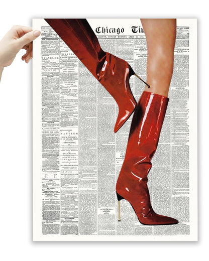 EcoHest 12x16 in Martini Newspaper Framed Wall Art for Bar Cart