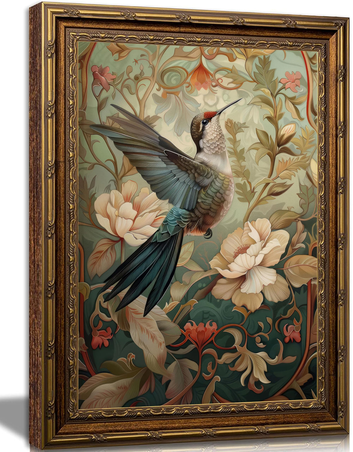 Vintage Gold Framed Birds Wall Art, 9x11 Inch