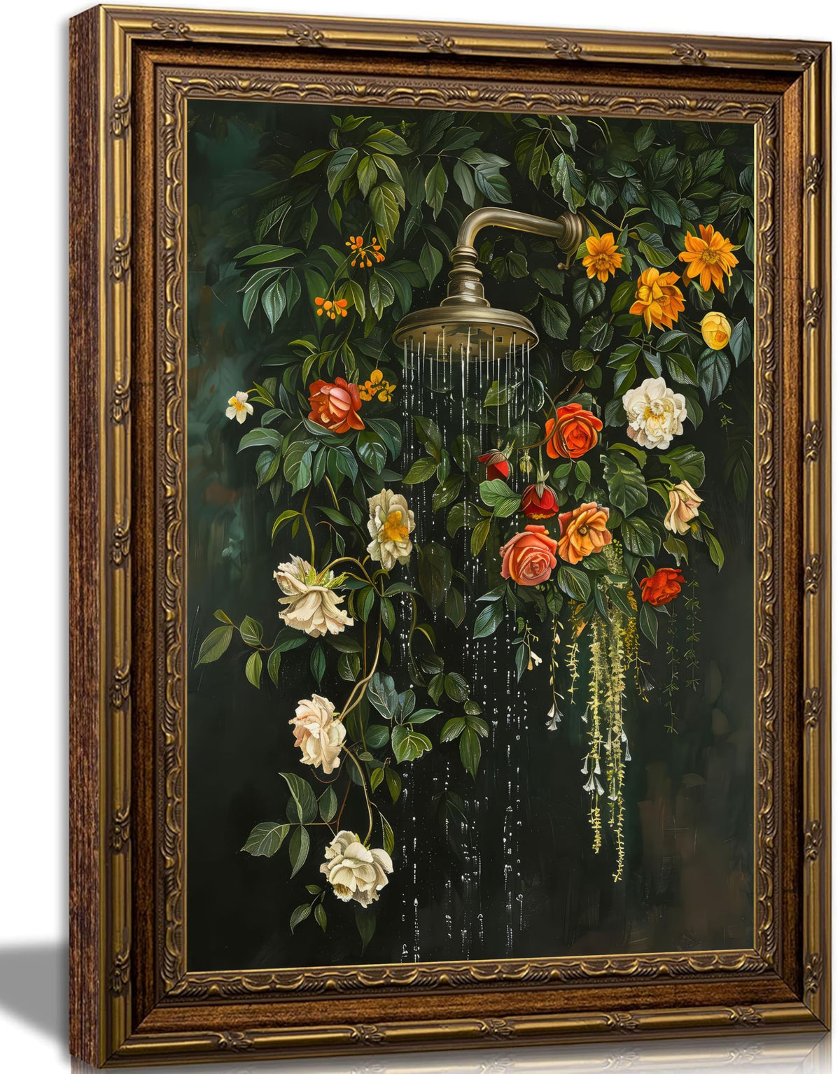 Vintage Gold Framed Birds Wall Art, 9x11 Inch