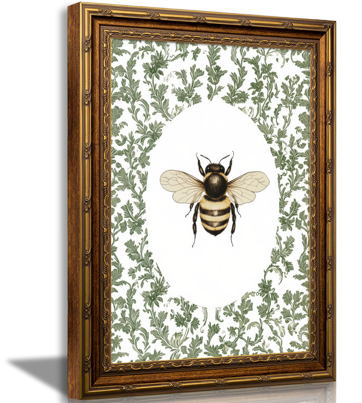 SKZMBTI Vintage Gold Framed Flowers Wall Art Orange blossom Painting Prints